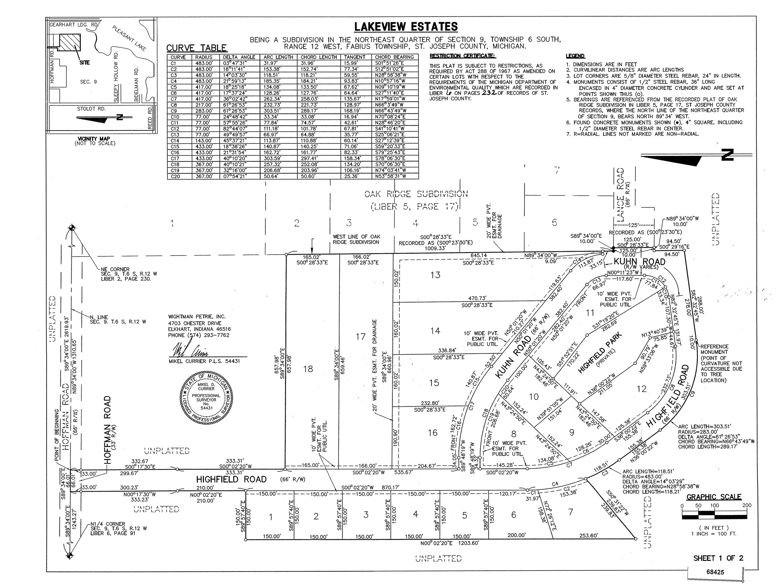 Three Highfield Road Three Rivers, MI 49093 - Photo 1 of 1 Plat Map