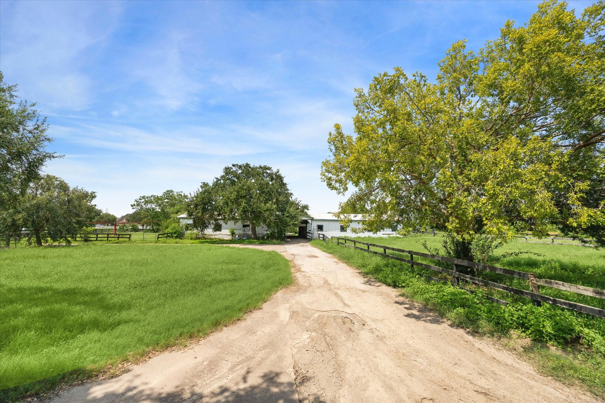 3577 Katy Hockley Road Katy, TX 77493 - Photo 40 of 50 Driveway leads to barns and open acreage, ideal for equestrian living or hobby farming.