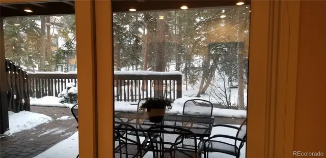 a outdoor view with a sitting space