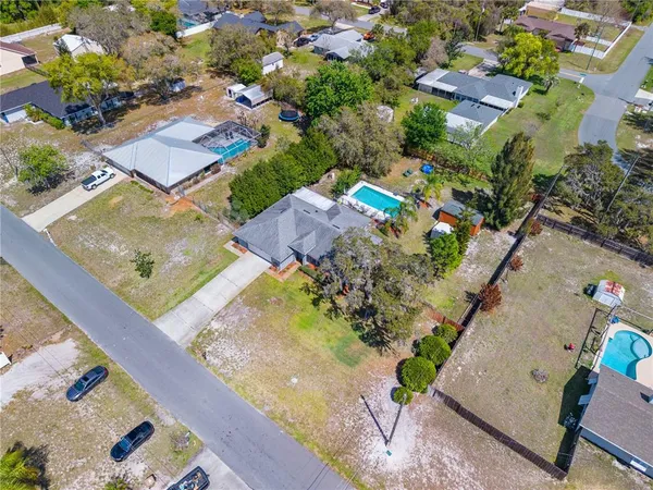 an aerial view of a house