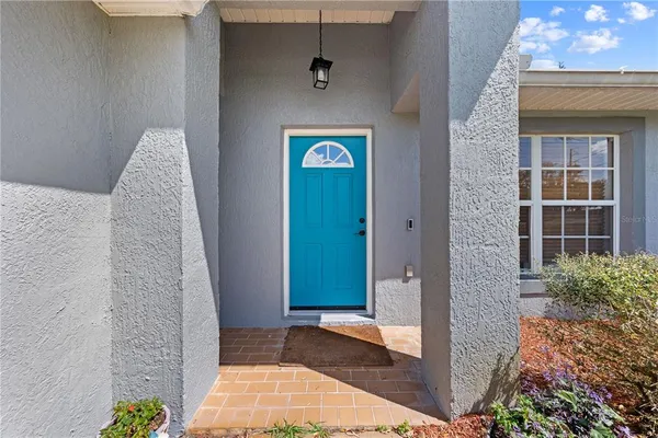 a view of a door of the house