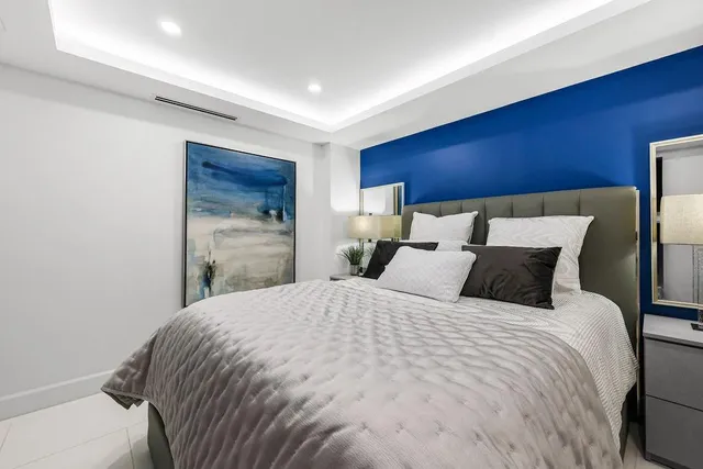 a view of a city with a lake