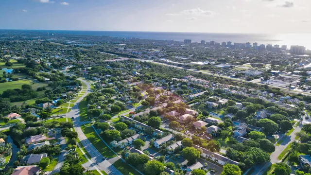 an aerial view of multiple house