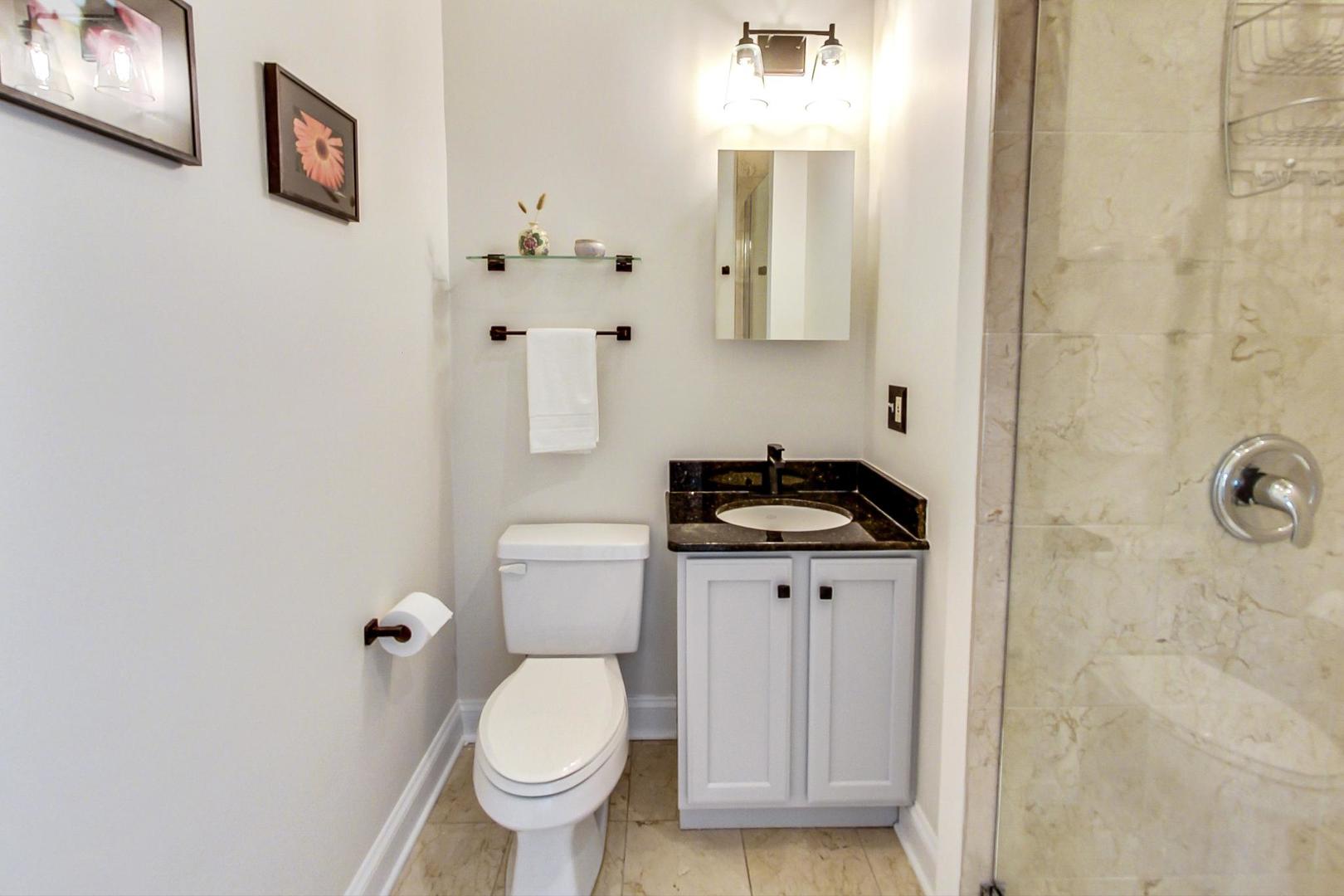 933 West Wolfram Street, Unit 2 Chicago, IL 60657 - Photo 20 of 24 a bathroom with a sink toilet and shower