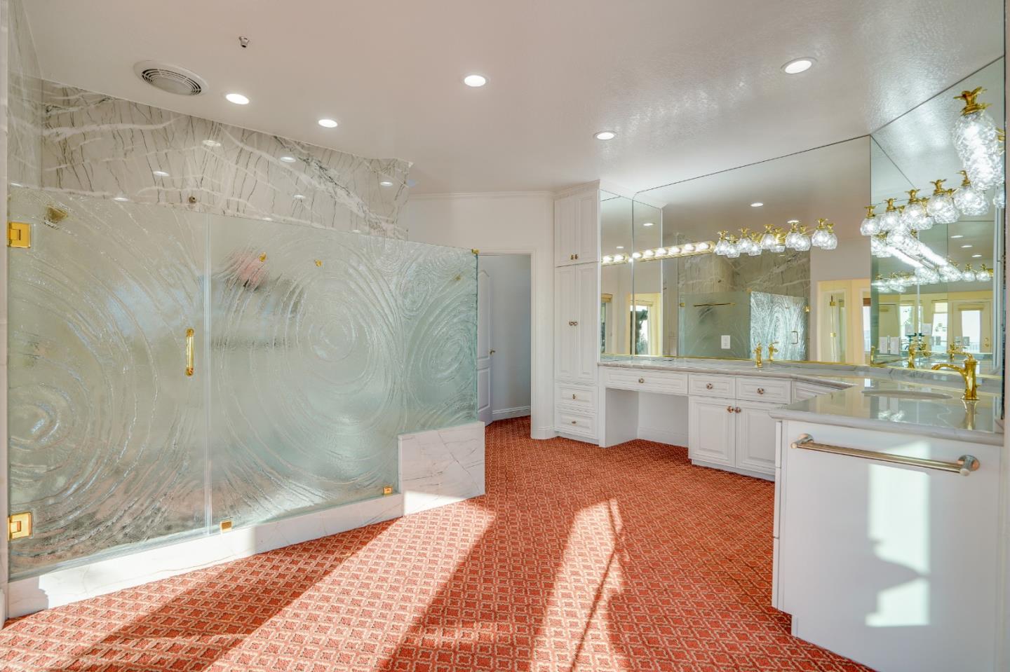 20460 Viewpoint Road Castro Valley, CA 94552 - Photo 24 of 50 a bathroom with a tub sink shower and mirror