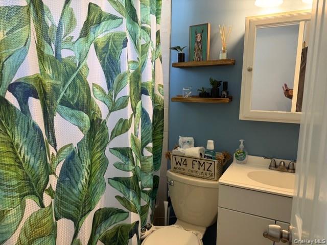 10 Hollingsworth Place Centereach, NY 11720 - Photo 9 of 19 a bathroom with a toilet a sink and a mirror