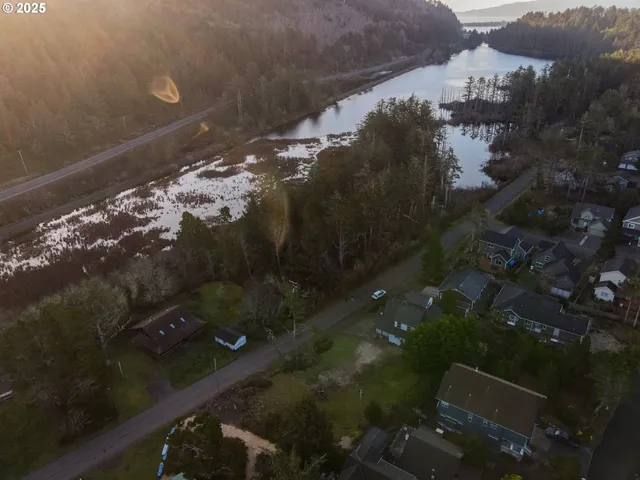 an aerial view of a house