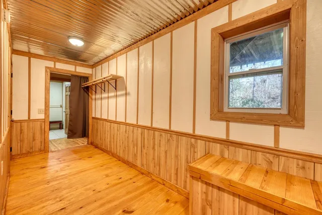 a building outdoor space with patio furniture