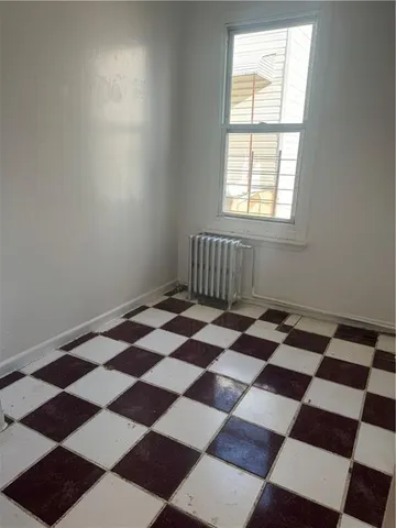 a black and white checkered floor