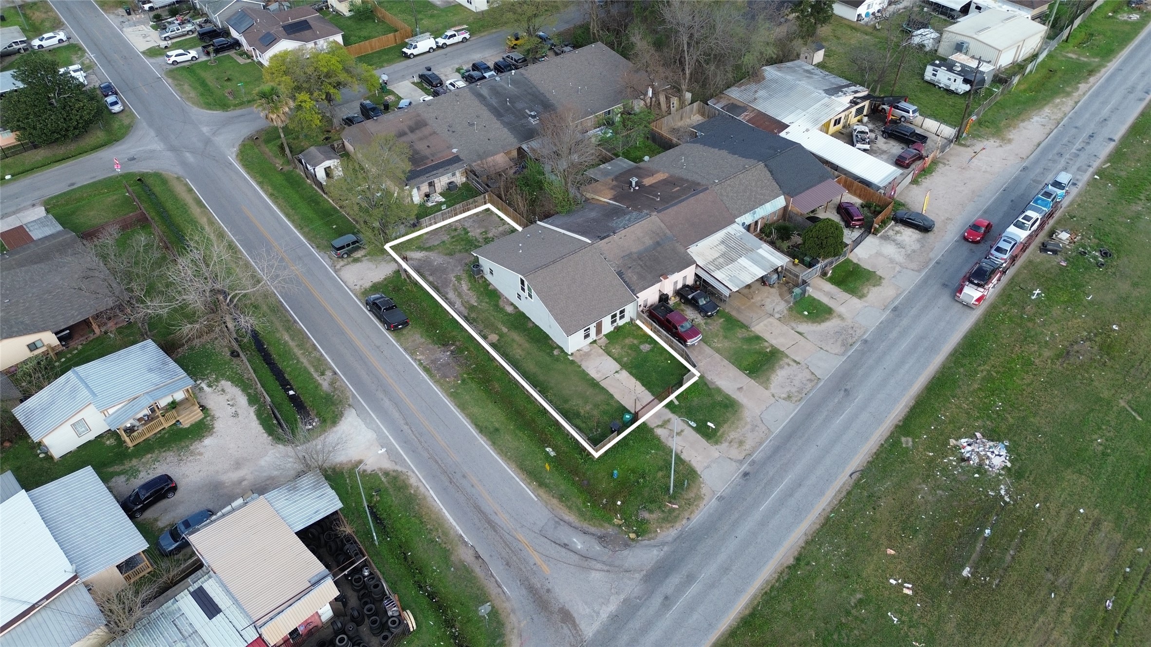 an aerial view of a house