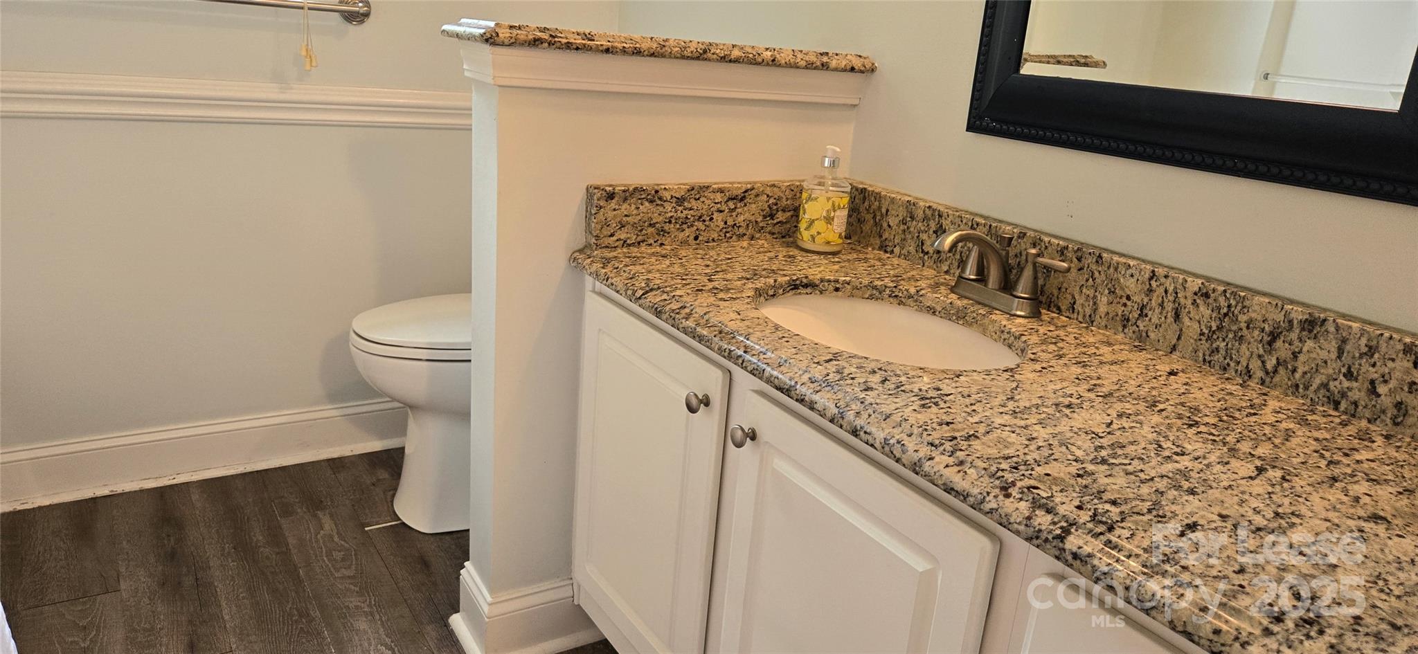 1144 Blowing Rock Cove Fort Mill, SC 29708 - Photo 17 of 23 a bathroom with a granite countertop sink and a mirror