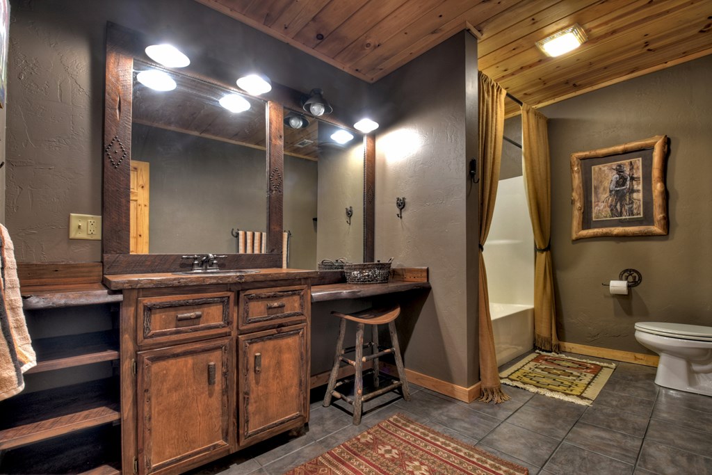 101 Falling Rock Road Cherry Log, GA 30522 - Photo 37 of 70 a bathroom with a sink and a mirror