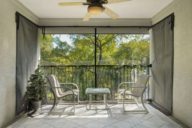 a view of a chairs in balcony