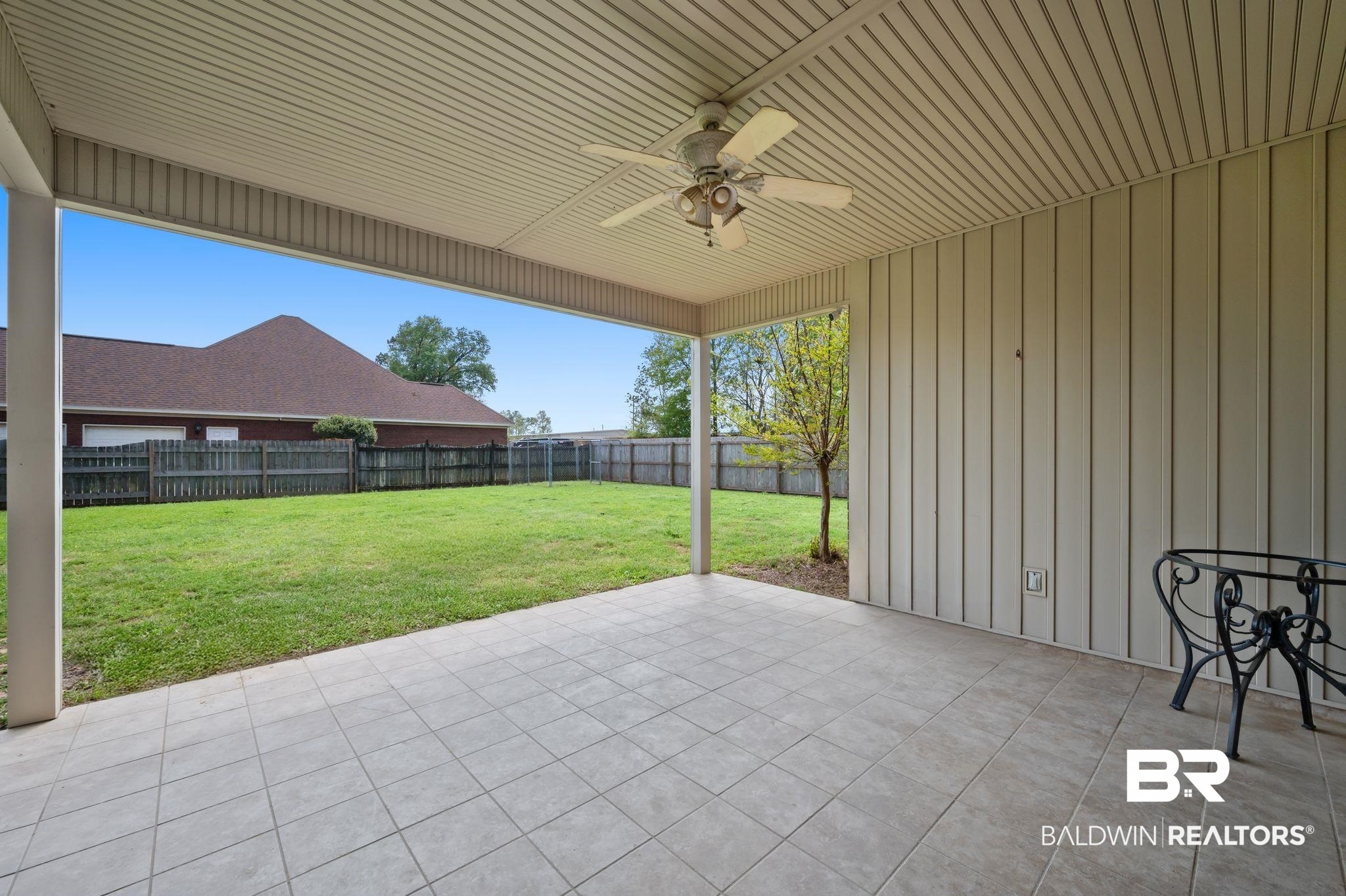 9837 Harmony Ridge Drive Semmes, AL 36575 - Photo 25 of 29 View of patio with a fenced backyard and ceiling fan