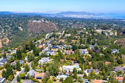an aerial view of multiple house