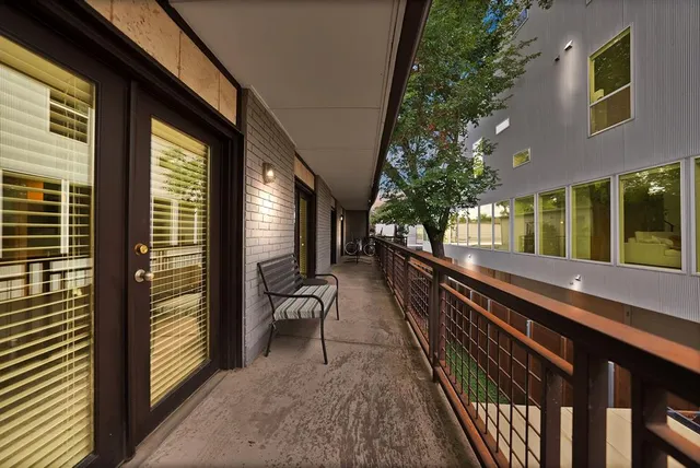 a view of an outdoor space with seating area