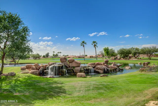a view of a terrace with sitting area