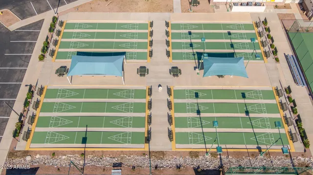 an aerial view of residential building and lake view