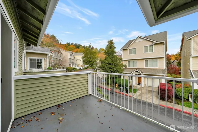 a view of a house with a balcony