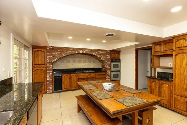 a living room with a table