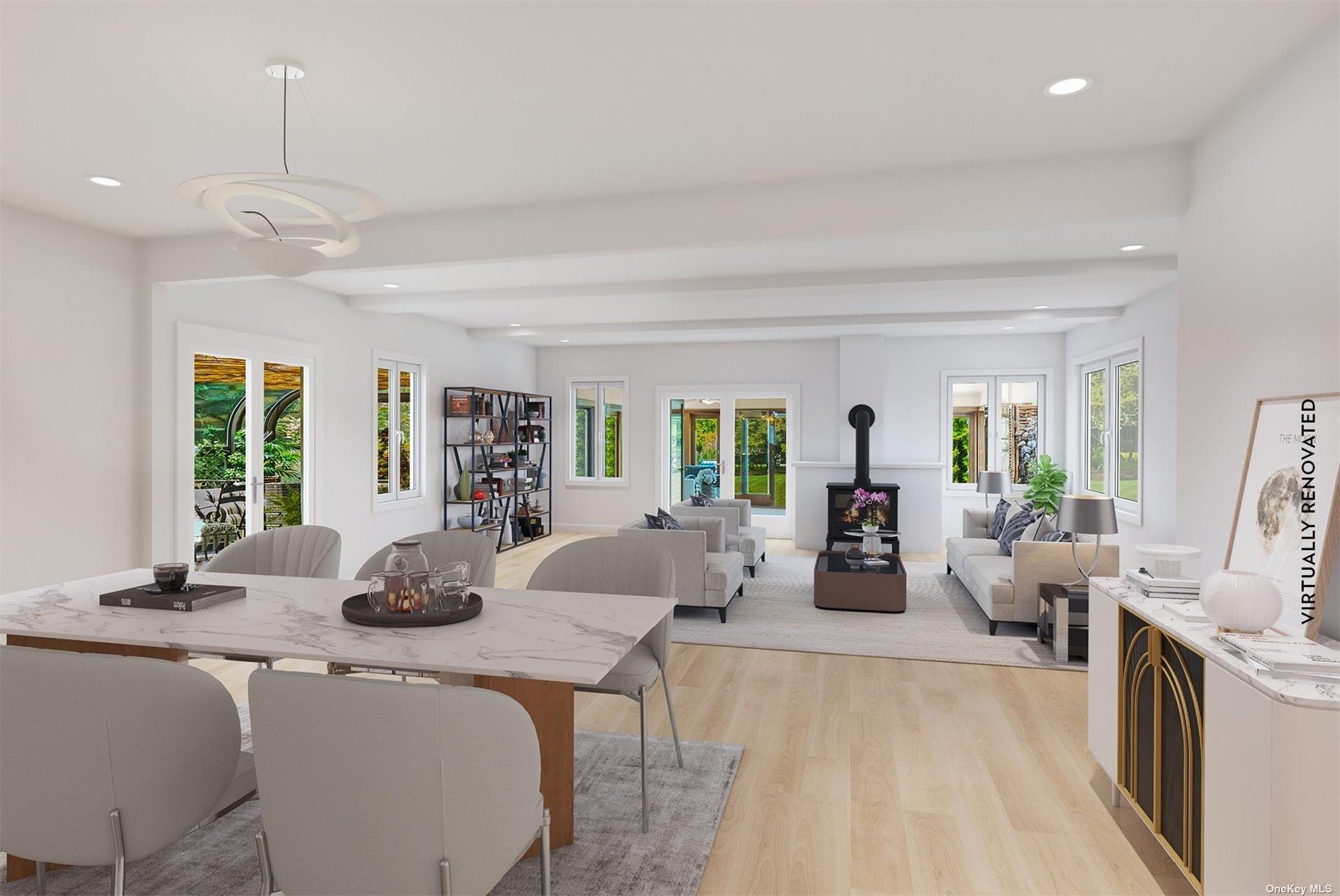 61 Lower 7 Ponds Road Water Mill, NY 11976 - Photo 10 of 43 a view of a dining room with furniture window and outside view