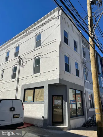 a view of a house with white door