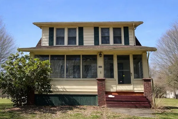 front view of a house with a porch