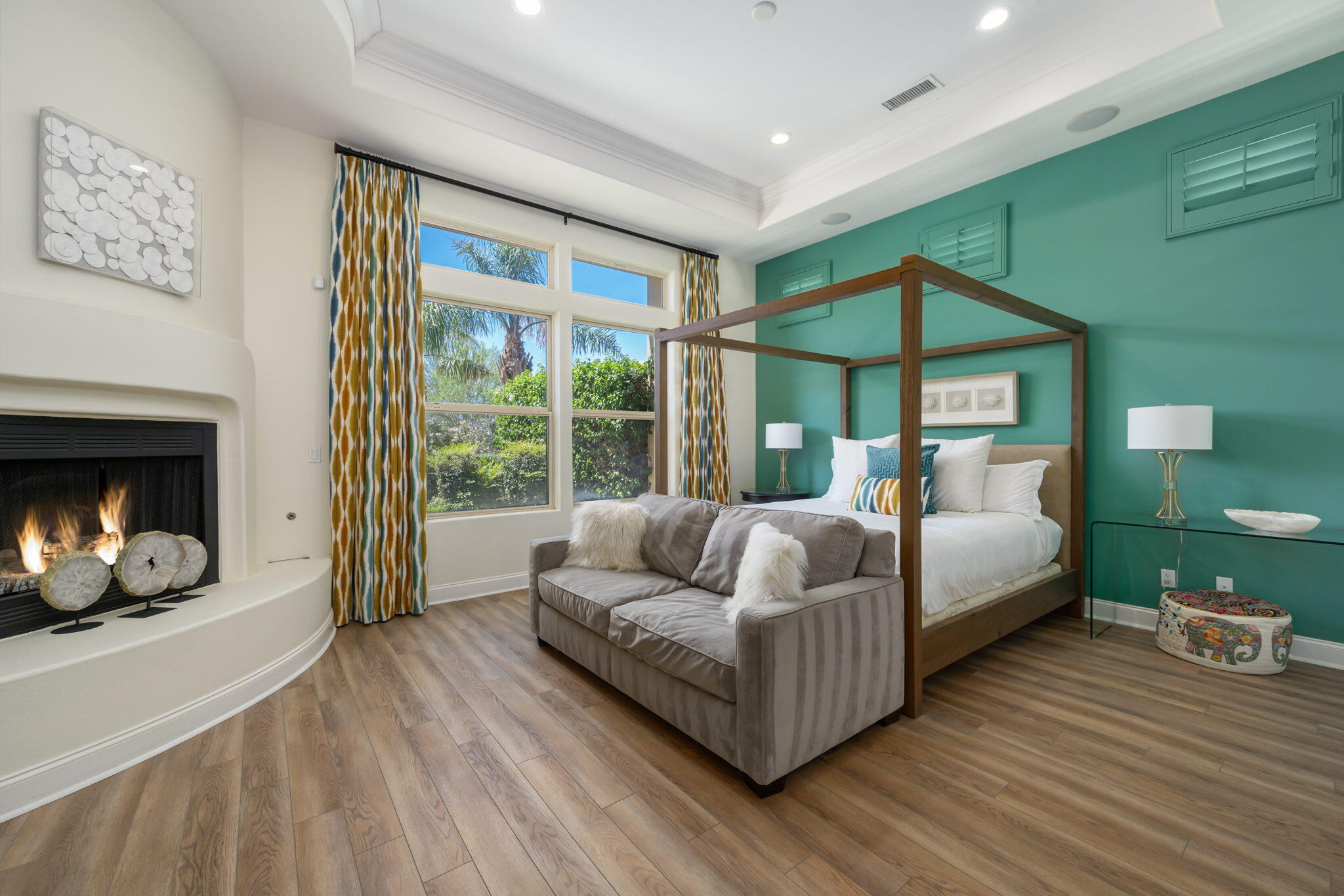 81785 Brown Deer Park La Quinta, CA 92253 - Photo 40 of 57 a living room with furniture and a fireplace