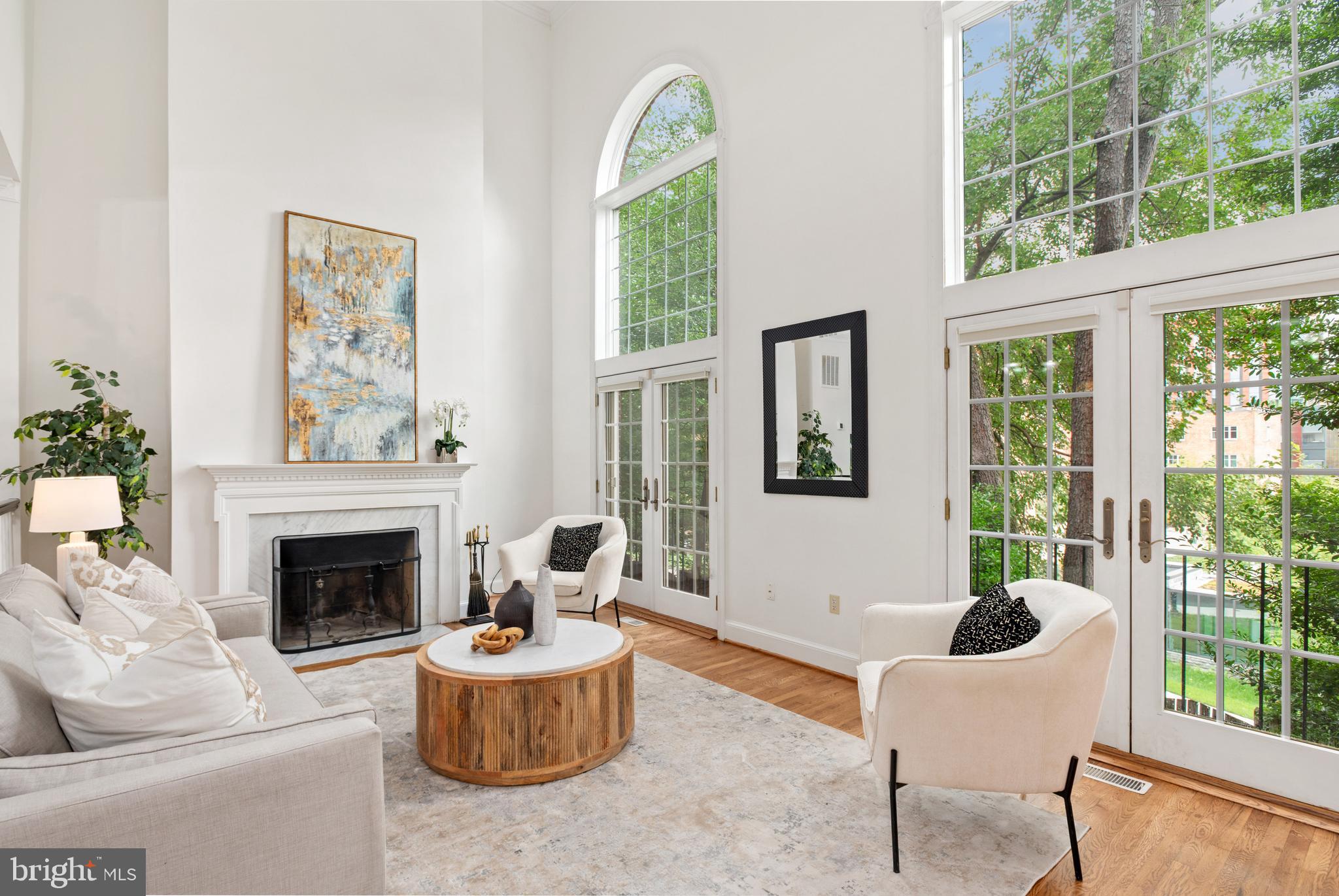 3729 Winfield Lane Northwest Washington, DC 20007 - Photo 7 of 22 a living room with furniture a window and a fireplace