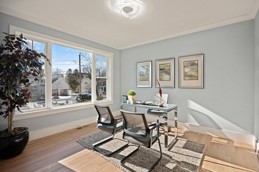 216 Concord Avenue Lexington, MA 02421 - Photo 6 of 7 a view of a dining room with furniture window and outside view