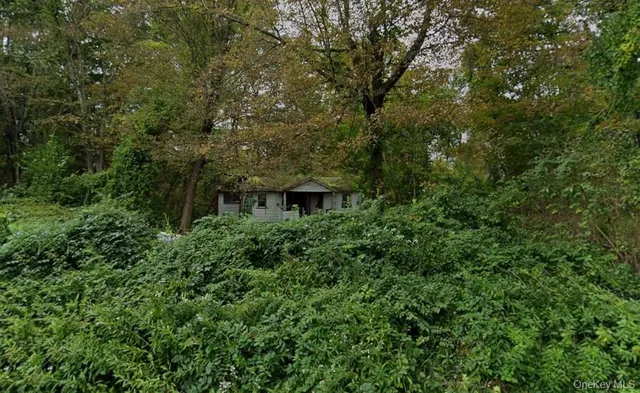 a aerial view of a house with a tree