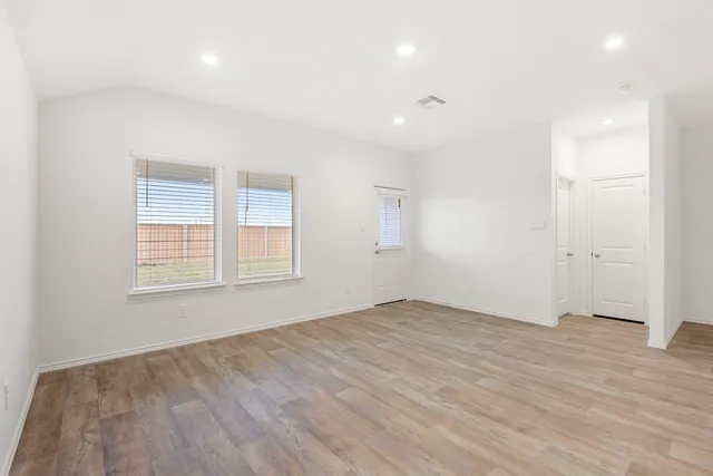 an empty room with a window