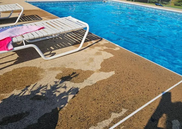 a view of a backyard with table and chairs and potted plants