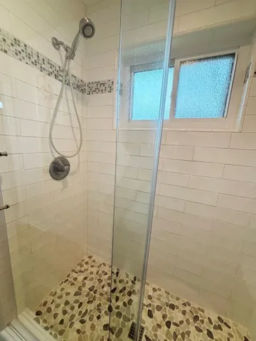 a bathroom with a shower