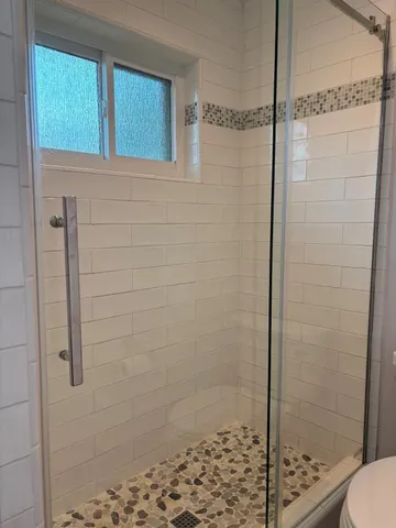 a bathroom with a shower