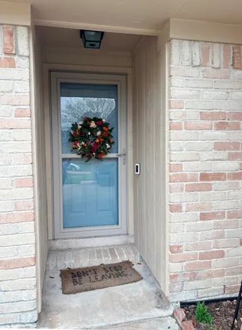 a view of a door of the house
