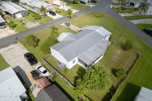 an aerial view of a house
