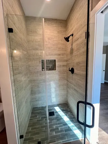 a bathroom with a shower