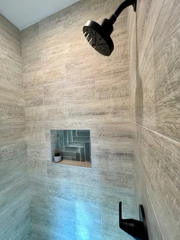 a bathroom with a shower