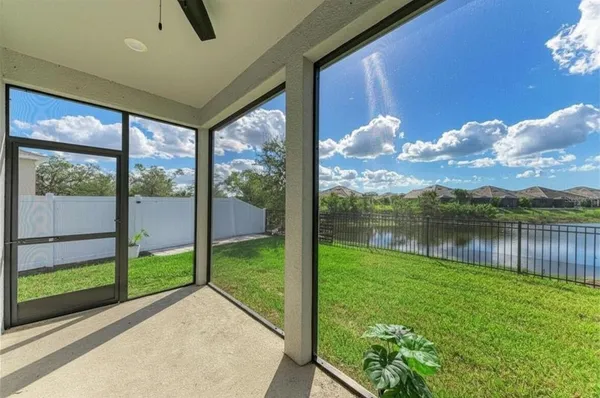 a view of lake from a window