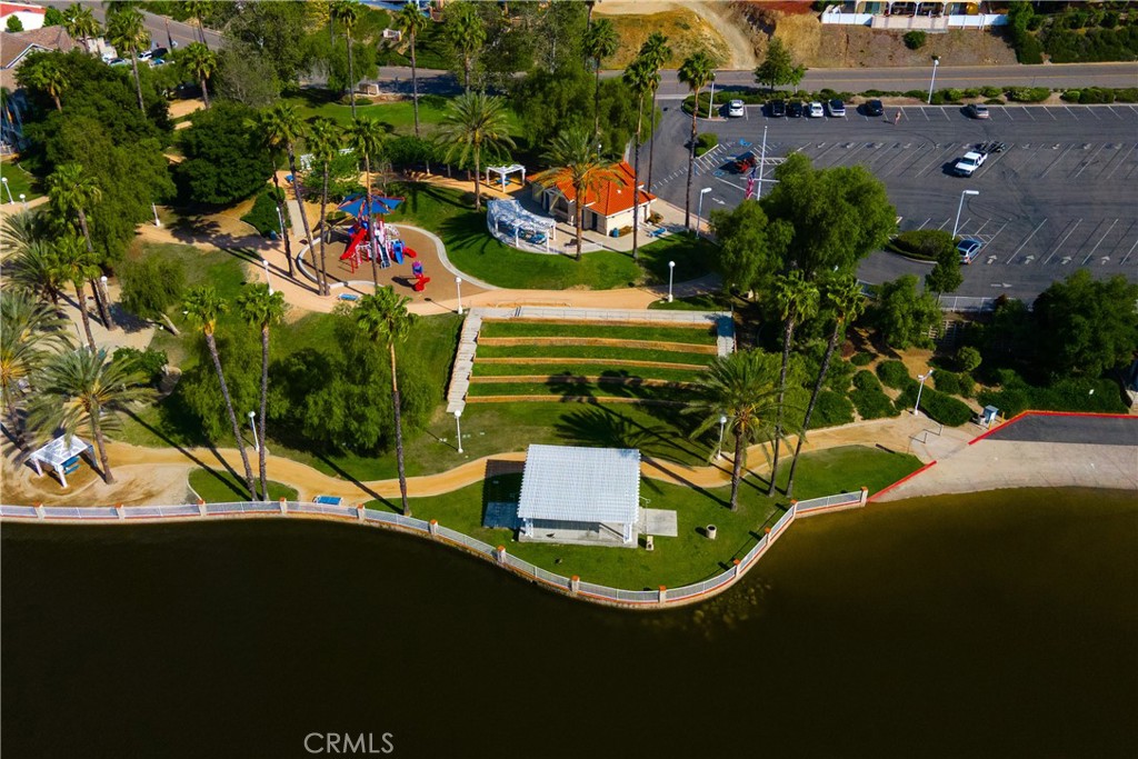 29019 Big Range Road Canyon Lake, CA 92587 - Photo 23 of 25 an aerial view of a house with a garden and lake view