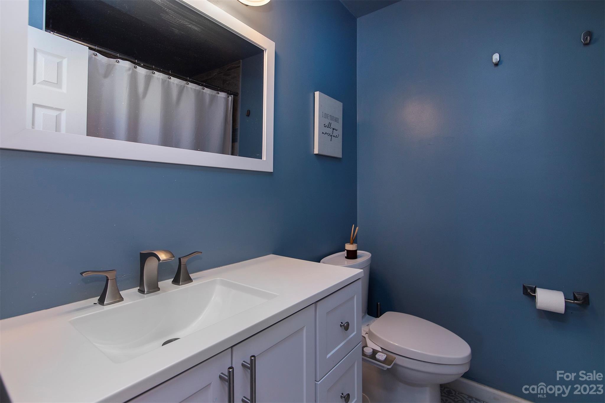 8014 Red Lantern Road Indian Trail, NC 28079 - Photo 14 of 24 a bathroom with a sink a toilet and mirror