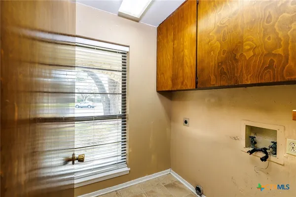 a bathroom with a window