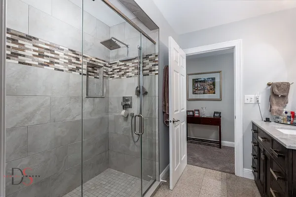 a bathroom with a shower