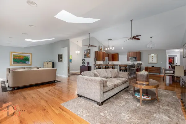 a living room with furniture and a couch
