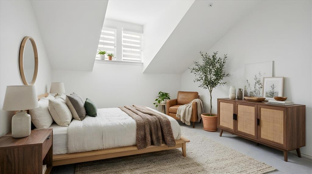 5565 Preston Oaks Road, Unit 262 Dallas, TX 75254 - Photo 3 of 19 a bedroom with two beds and potted plant