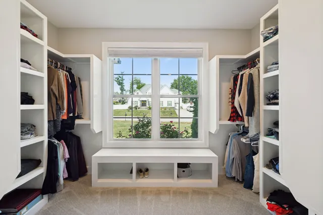 a workspace with furniture and window