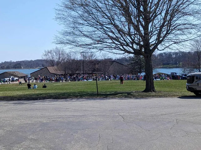 a view of a lake in front of the house
