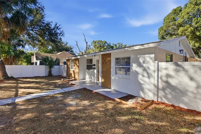 front view of a house with a street