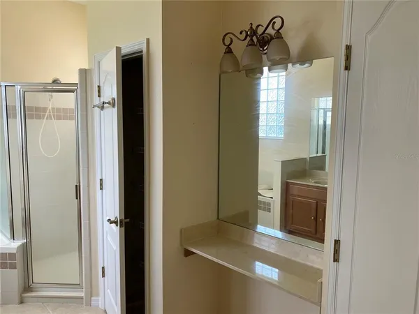a bathroom with a shower